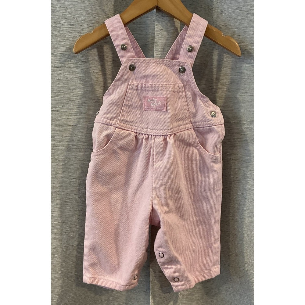 Vintage Baby B'Gosh Light Pink Overalls |‎ 90s OshKosh Vestbak Romper